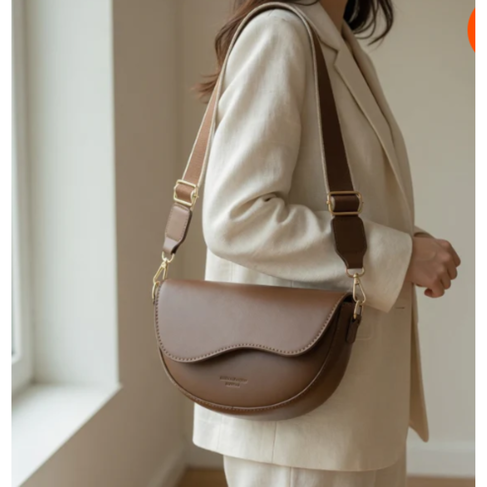 Minimalist Women’s Saddle Crossbody Bag – Trendy Solid Color Underarm Shoulder Bucket Handbag
