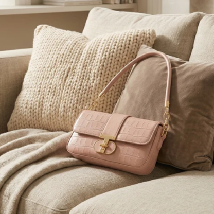 Crocodile Pattern Underarm Bag for Women, Elegant Small Square Shoulder & Crossbody Purse