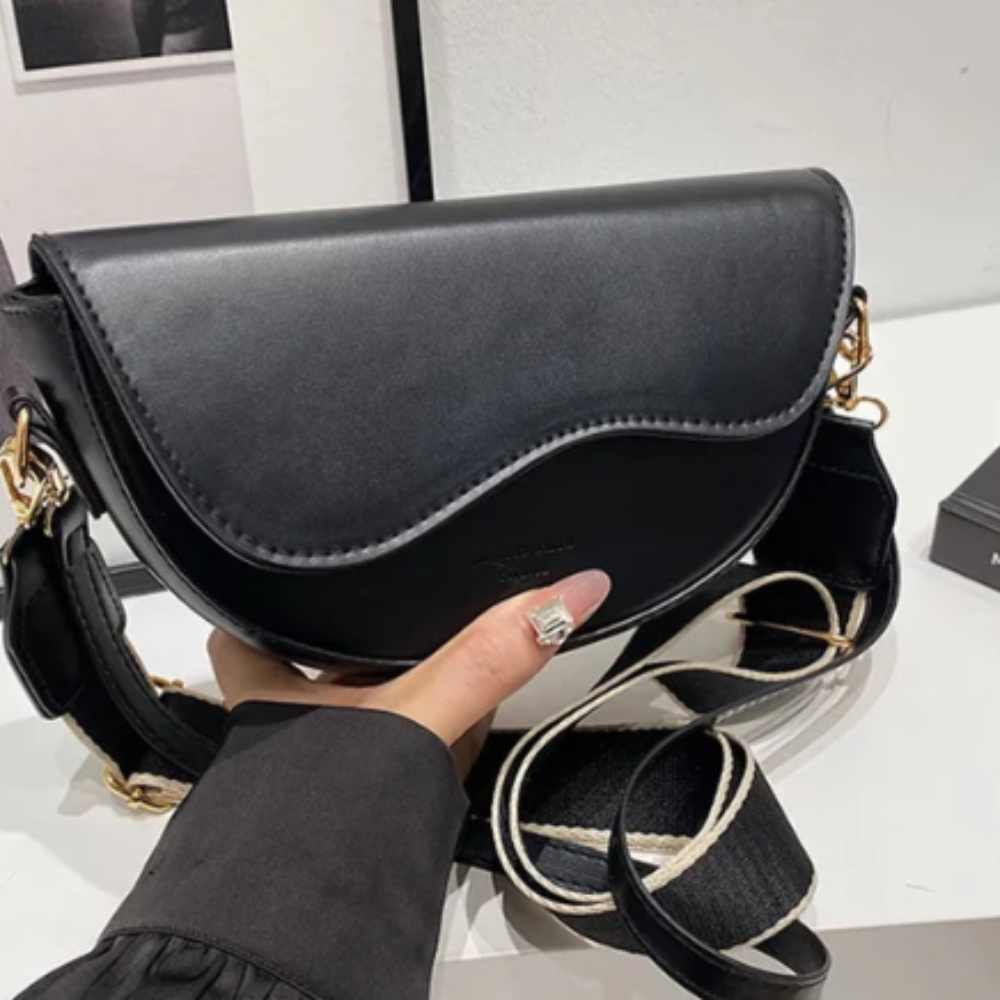 Casual Minimalist Saddle Crossbody Bag for Women – Trendy Underarm Shoulder Bucket Style Everyday Handbag